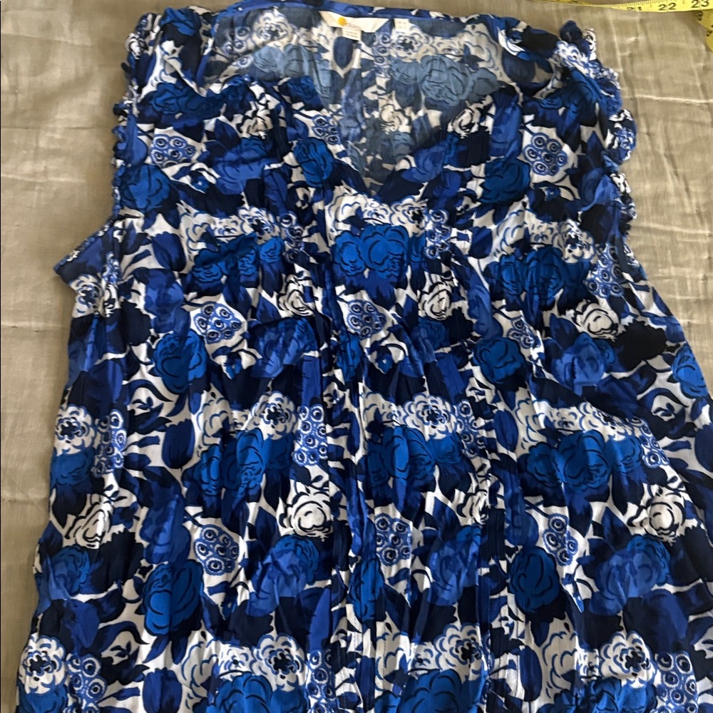 3 Boden Blue and White Floral and Green and White size 16 Blouses - Picture 14 of 16
